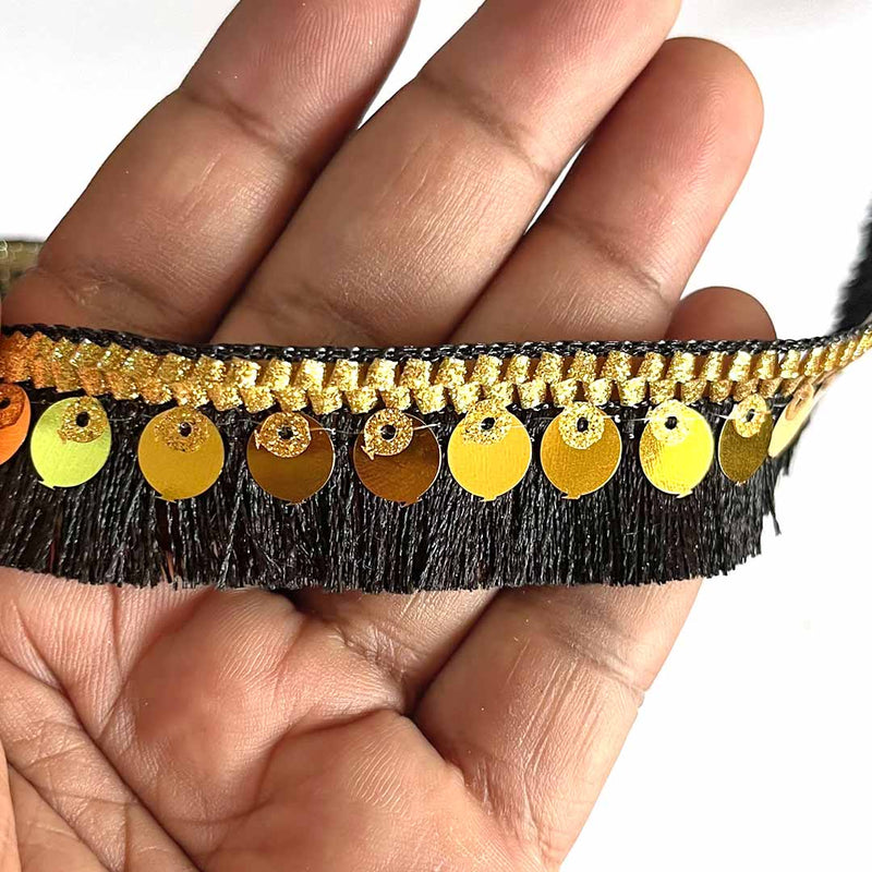 Black Color tassels | Tassels Laces For Decor | Lace For Saree Design | Lace For Suit Design | Lace For Gown Design | Lace For Decoration | Fringe Lace | Fringe Lace Tassels | Craft | Art | Adikala Craft Store | Adikala