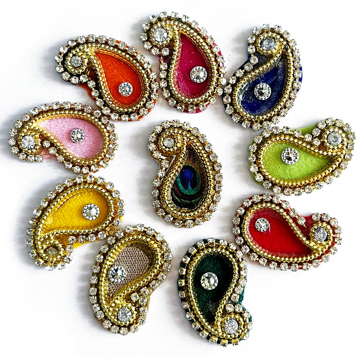 Paisley Patch Booti Pack Of 25 or Goddess & Laddu Gopal Dress Creation, Art & Craft DIY, Clothes, Blouse, Embroidery Work Set