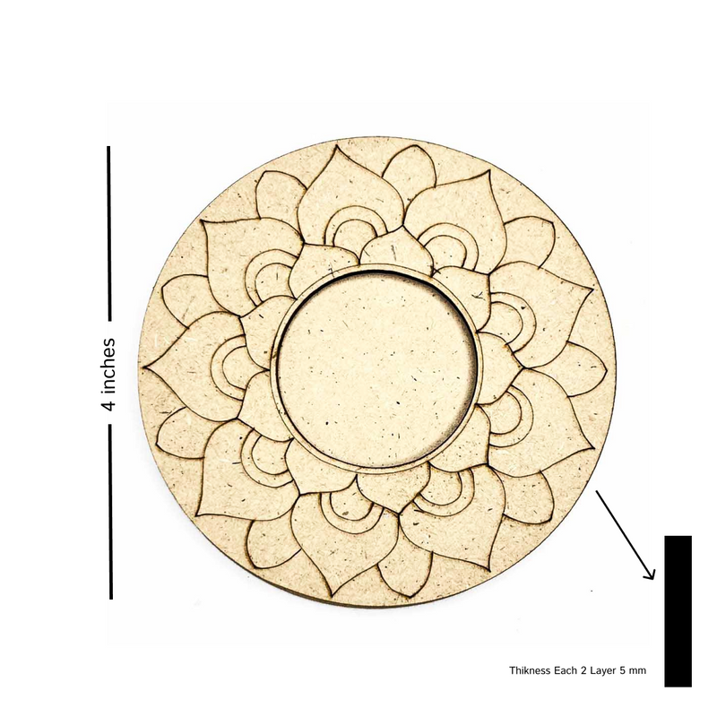 Engraved Mandala Design Tea Light Holder Set of 6 | Engraved Mandala | Mandala Design | Tea Light | Tea Light Holder | Set of 6 | Art Craft | Craft online | Adikala