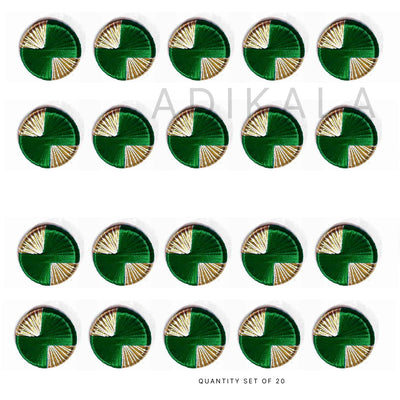 Green Gota Plate | Gota Plate Pack of 20 | Green Decoration Plate | Golden Gota Plate | Pack of 20 | Green And Golden Gota Plate | Wedding | Decoration | Crafting | Festivals | Craft Making | Amazing Art | Art | Craft | Green | Color | Golden | Gold | Plate | Adikala | Adikala Craft Store | Hobby Craft | Hobby India | Hobby