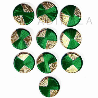 Green Gota Plate | Gota Plate Pack of 20 | Green Decoration Plate | Golden Gota Plate | Pack of 20 | Green And Golden Gota Plate | Wedding | Decoration | Crafting | Festivals | Craft Making | Amazing Art | Art | Craft | Green | Color | Golden | Gold | Plate | Adikala | Adikala Craft Store | Hobby Craft | Hobby India | Hobby