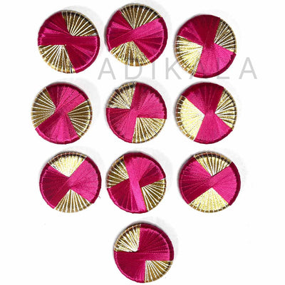 Rani Pink Gota Plate | Gota Plate Pack of 20 | Rani Pink Decoration Plate | Golden Gota Plate | Pack of 20 | Rani Pink And Golden Gota Plate | Wedding | Decoration | Crafting | Festivals | Craft Making | Amazing Art | Art | Craft | Green | Color | Golden | Gold | Plate | Adikala | Adikala Craft Store | Hobby Craft | Hobby India | Hobby