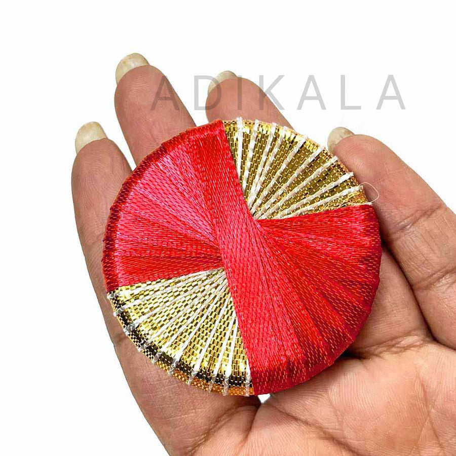 Red Gota Plate | Gota Plate Pack of 20 | Red Decoration Plate | Golden Gota Plate | Pack of 20 | Red And Golden Gota Plate | Wedding | Decoration | Crafting | Festivals | Craft Making | Amazing Art | Art | Craft | Green | Color | Golden | Gold | Plate | Adikala | Adikala Craft Store | Hobby Craft | Hobby India | Hobby
