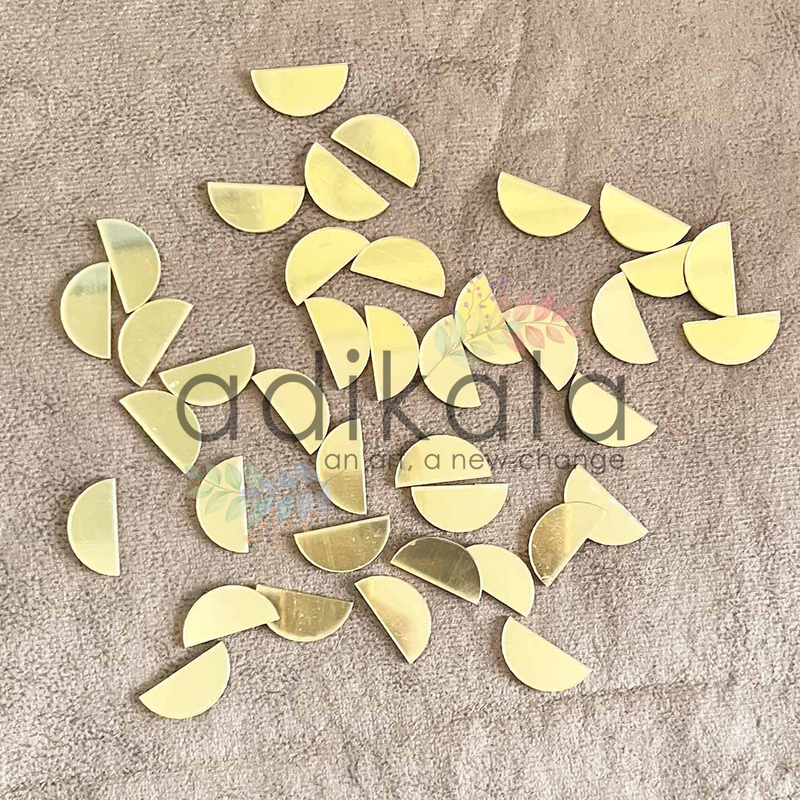 Semi Circle Shape Acrylic Golden Mirror Pack Of 100 Pc