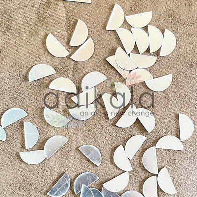 Semi Circle Shape Acrylic Silver Mirror Pack Of 100 Pc