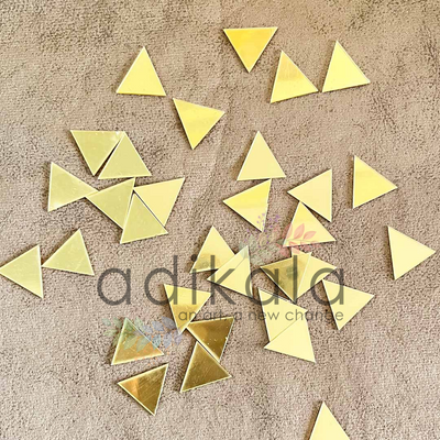Tringle Shape Acrylic Golden Mirror Pack Of 100 Pc