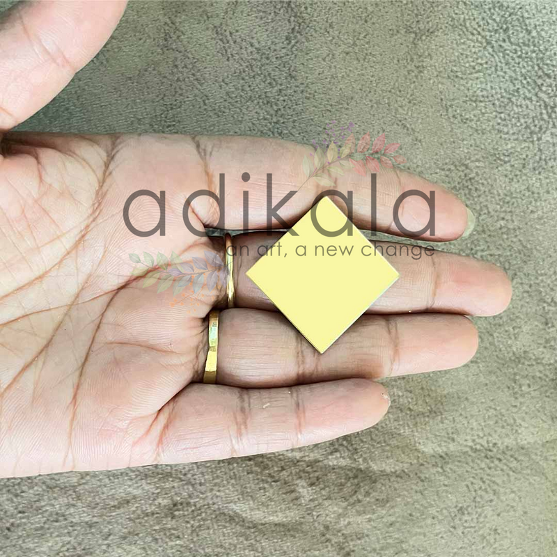 Square Shape Acrylic Golden Mirror Pack Of 100 Pc