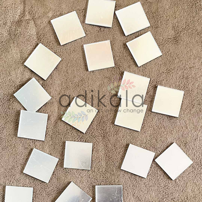 Square Shape Acrylic Silver Mirror Pack Of 100 Pc