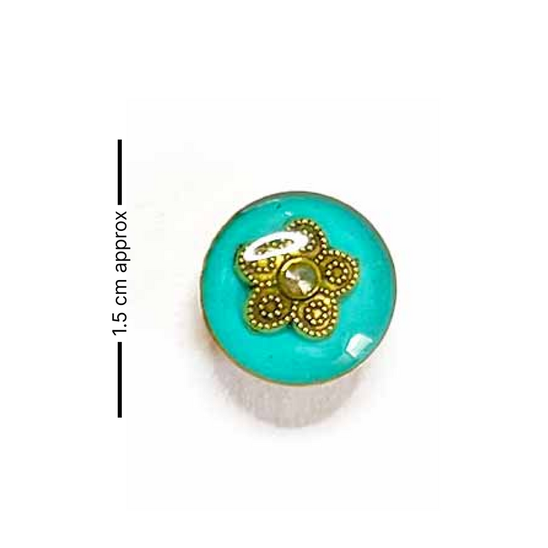Firozi Button | Firozi Fancy button | Crystal Stones Button | Golden Metal Flower Button | Crystal Button | Round Shape Button | Fancy Buttons | Dress Making button | Round Shape Button | Buttons | Dress making Button | Beautiful Button | Hobby Craft | Adikala craft Store | Adikala India | Adikala