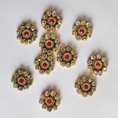 Kundan Flower | Kundan flower Shape | Booti Pack of 10 | Flower Shape booti | Booti Pack of 10 | Decoration | Art | Craft | Dress Making | Craft Making | Design | Hobby | Hobby Craft | Hobby Art | Hobby India | Indian Art | Indian Craft | Indian Culture | Adikala Craft Store | Adikala