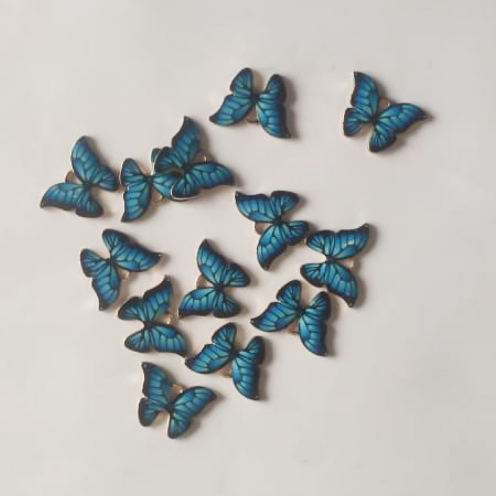 Blue Color Butterfly Top Whole Metal Charms Set Of 6