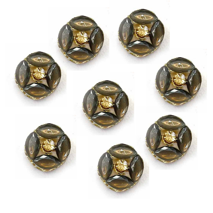 Grey Button | Grey Fancy button | Crystal Stones Button | Crystal Button | Round Shape Button | Fancy Buttons | Dress Making button | Round Shape Button | Buttons | Dress making Button | Beautiful Button | Hobby Craft | Adikala craft Store | Adikala India | Adikala