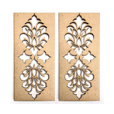 Floral Design Mdf | Mdf | Floral Motif | Tealight Platers | Platers Pack of 2 | Tealight | Plater MDF | Motifs | Craft | Art | Decoration | Collection | Laser Cutting Design | MDF Cutouts | Adikala Craft Store | Decoration | Adikala