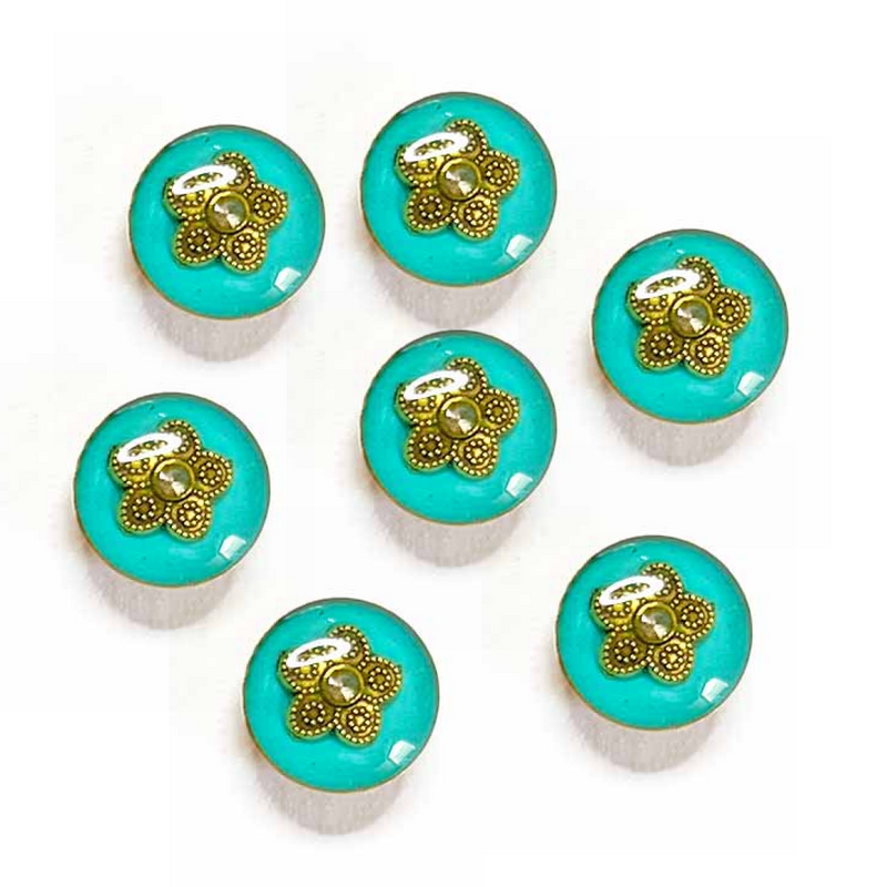 Firozi Button | Firozi Fancy button | Crystal Stones Button | Golden Metal Flower Button | Crystal Button | Round Shape Button | Fancy Buttons | Dress Making button | Round Shape Button | Buttons | Dress making Button | Beautiful Button | Hobby Craft | Adikala craft Store | Adikala India | Adikala