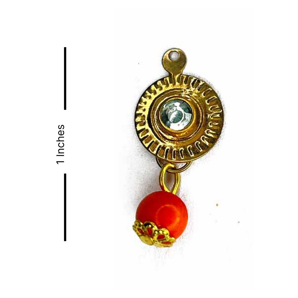 Orange Color Hanging Style Round Fancy Buttons Set Of 10 | Orange Color Hanging Style Round Fancy Buttons | Fancy Buttons | Art Craft | Decoration | Festivals | Jewellery Making | Jewellery | Project | Diy | Essentials | Adikala Craft Store