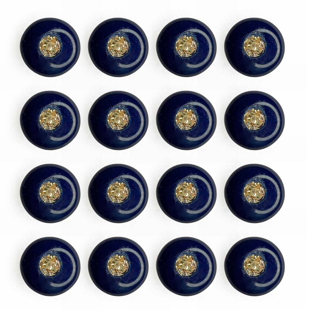 Blue Color Round Fancy Buttons Set Of 10 | Blue Color Round Fancy Buttons | Round Fancy Buttons | Fancy Button | Buttons | Art Craft | Decoration | Festivals | Jewellery Making | Jewellery | Project | Diy | Essentials | Adikala Craft Store