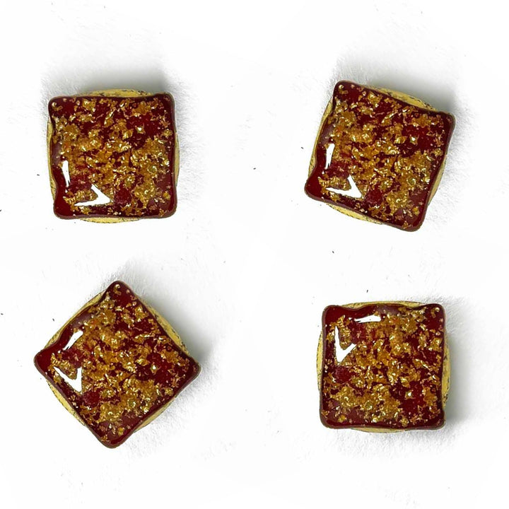 Wine Color Square Fancy Buttons Set Of 10 | Wine Color Square Fancy Buttons | Fancy Button | Buttons | Art Craft | Decoration | Festivals | Jewellery Making | Jewellery | Project | Diy | Essentials | Adikala Craft Store