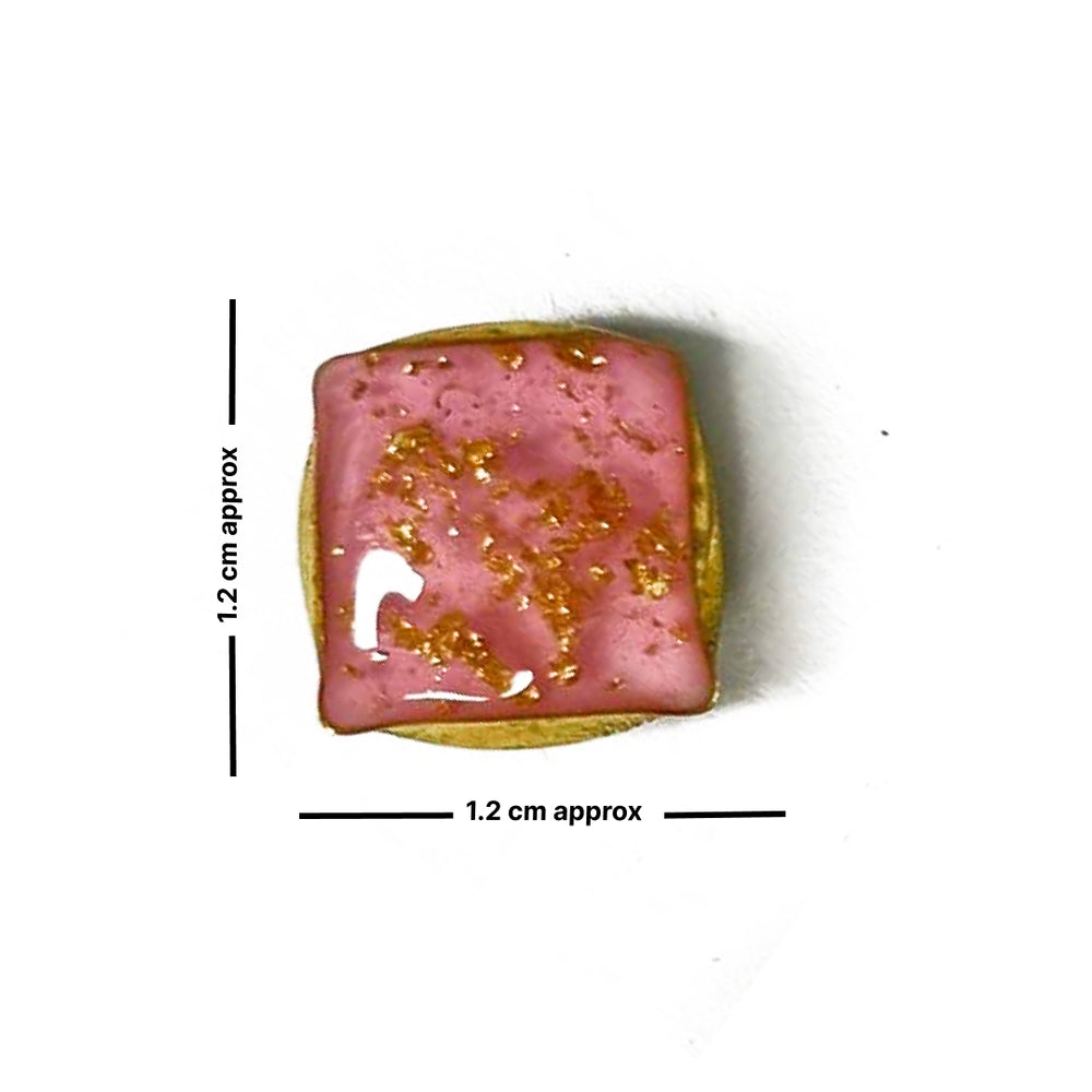 Pink Color Square Fancy Buttons Set Of 10 | Pink Color Square Fancy Buttons | Fancy Button | Buttons | Art Craft | Decoration | Festivals | Jewellery Making | Jewellery | Project | Diy | Essentials | Adikala Craft Store