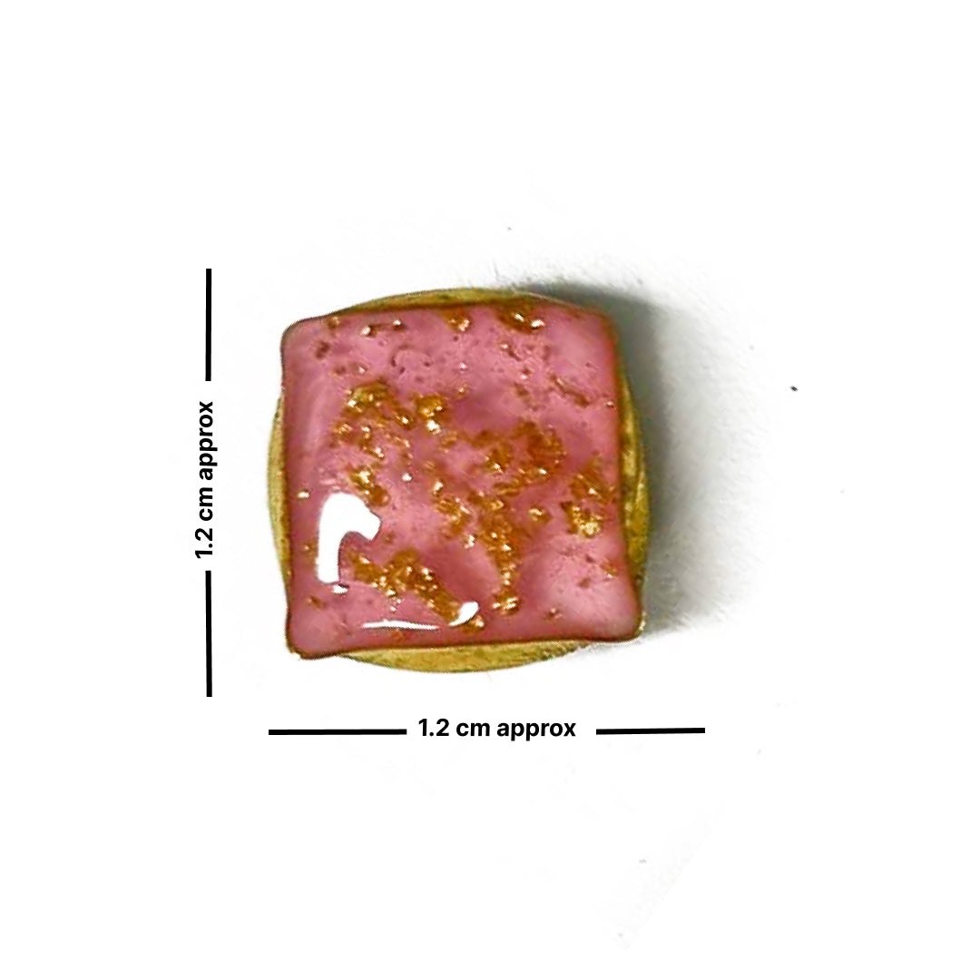 Pink Color Square Fancy Buttons Set Of 10 | Pink Color Square Fancy Buttons | Fancy Button | Buttons | Art Craft | Decoration | Festivals | Jewellery Making | Jewellery | Project | Diy | Essentials | Adikala Craft Store