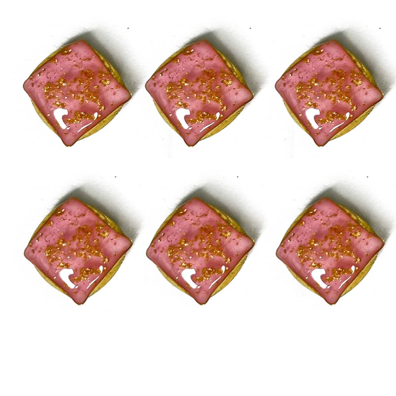 Pink Color Square Fancy Buttons Set Of 10 | Pink Color Square Fancy Buttons | Fancy Button | Buttons | Art Craft | Decoration | Festivals | Jewellery Making | Jewellery | Project | Diy | Essentials | Adikala Craft Store