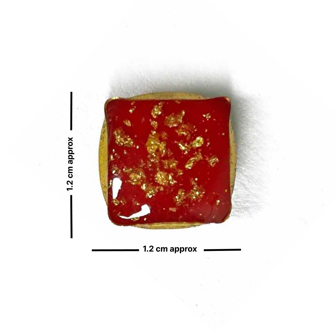 Red Color Square Fancy Buttons Set Of 10 | Square Fancy Buttons Set Of 10 | Red Color | Fancy Button | Buttons | Art Craft | Decoration | Festivals | Jewellery Making | Jewellery | Project | Diy | Essentials | Adikala Craft Store