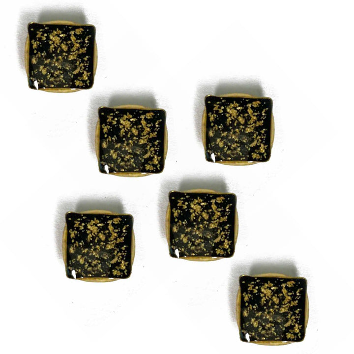Black Color Square Fancy Buttons Set Of 10 | Fancy Buttons | Craft | Fancy Button | Buttons | Art Craft | Decoration | Festivals | Jewellery Making | Jewellery | Project | Diy | Essentials | Adikala Craft Store