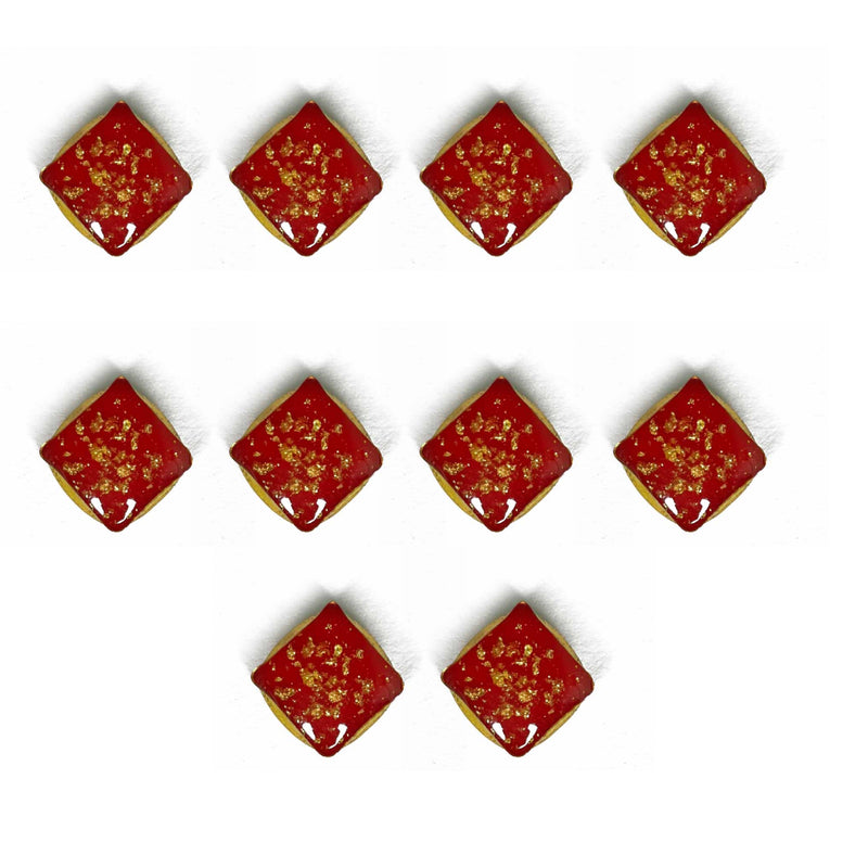 Red Color Square Fancy Buttons Set Of 10 | Square Fancy Buttons Set Of 10 | Red Color | Fancy Button | Buttons | Art Craft | Decoration | Festivals | Jewellery Making | Jewellery | Project | Diy | Essentials | Adikala Craft Store