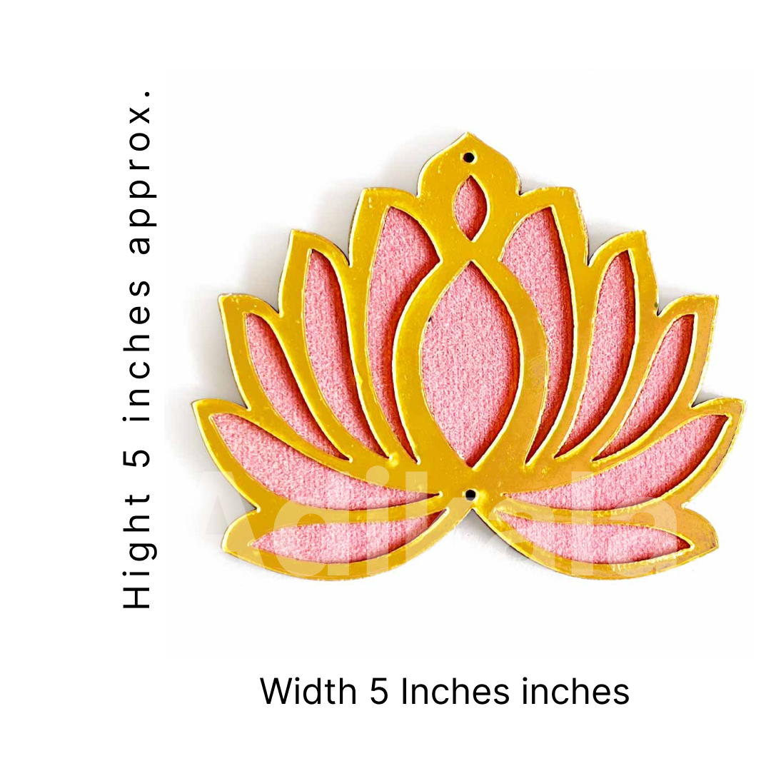 Light Pink Velvet & Golden Acrylic Lotus