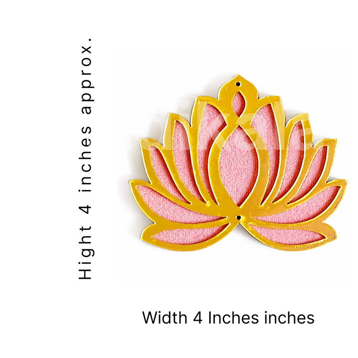 Light Pink Velvet & Golden Acrylic Lotus