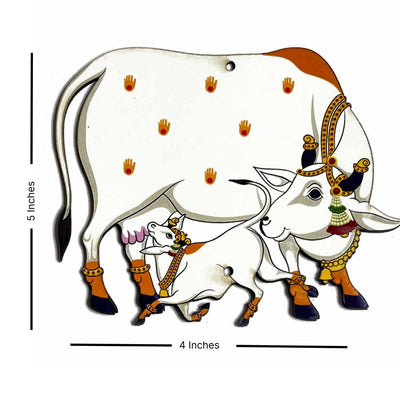 Pichwai Cow with Calf Mdf 5 IN