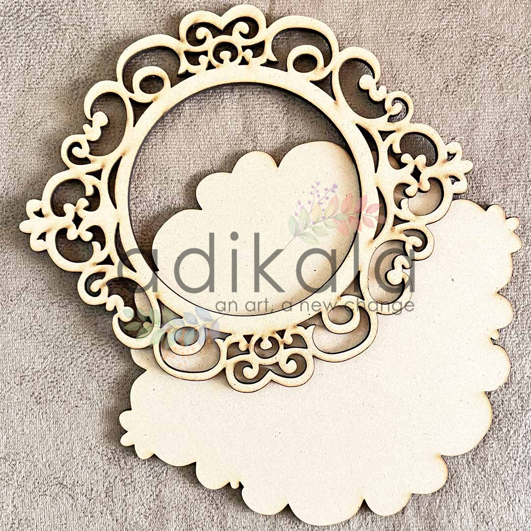 Designer platter Mdf Base | Platter Base | Mdf Cutouts | Platter design | Mdf Cutouts | Cutouts For Design | Mdf | Laser Cutting Design | Floral Design | Womens Craft Making Product | Adikala Craft Store | Craft Store Near Me | Craft Shop | Hobby Craft | Hobby India | Adikala