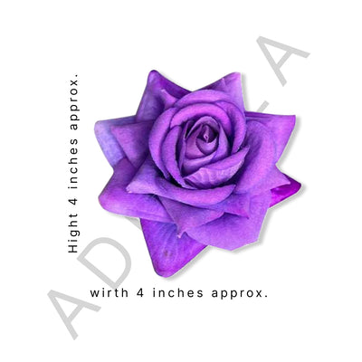 Purple Flower | Purple Color Rose | Artificial Rose Flower | Artficial Flower | Rose | Rose Flower | Rose Flower Set of 6 | Art | Craft | Decoration | Wedding | Home | Home Decoration | party | Adikala Craft Store | Adikala