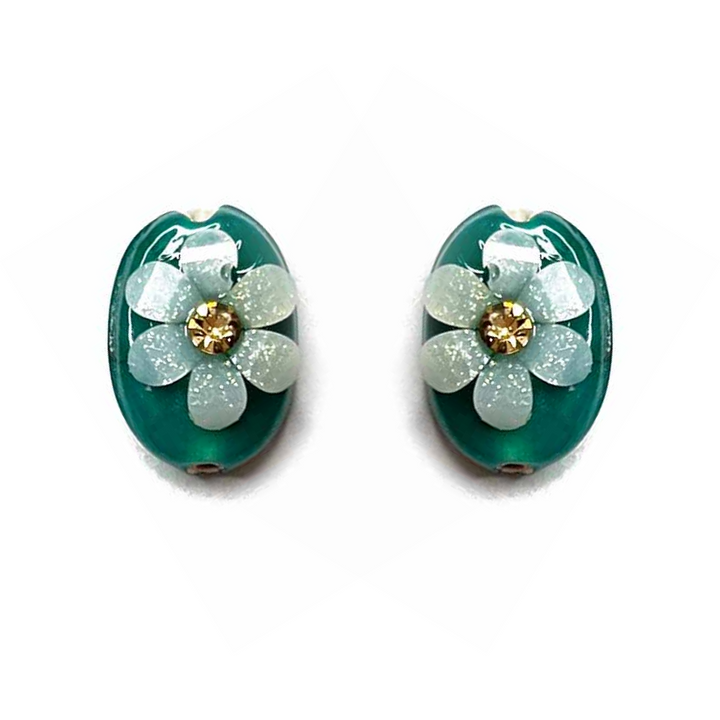 Teal Green Button | Jarkan | Oval Shape Button | Button Set of 10 | White Flower Button | Fancy Buttons | Dress Making button | Round Shape Button | Buttons | Dress making Button | Beautiful Button | Hobby Craft | Adikala craft Store | Adikala India | Adikala
