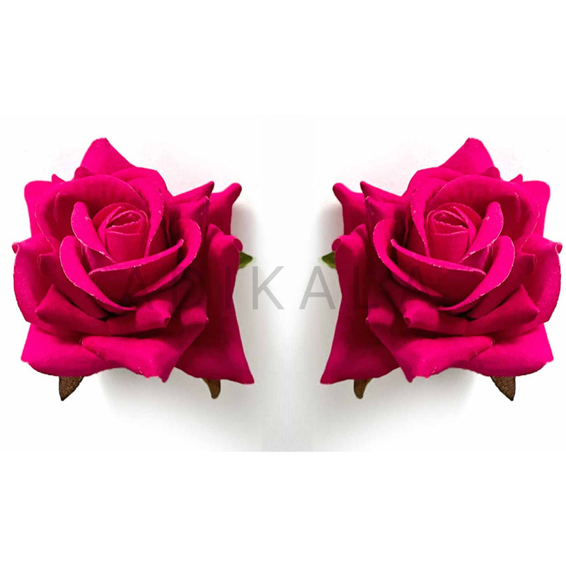 Pink Color Artificial Rose Flower Set Of 6 | Artificial Rose Flower Set Of 6 | Red Rose Flower | Adikala Craft Store | Craft Store | Art Craft | Decoration | Festivals | Adikala | Shadi | Wedding | wooden Color Flower | Rose Flower
