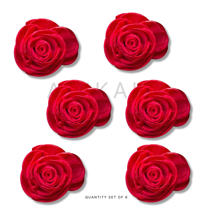Red Sola | Rose Flower | Red Sola Wood Rose Flower Pack of 10 | Red Sola Wood Rose Flower | Adikala Craft Store | Craft Store | Art Craft | Decoration | Festivals | Adikala | Shadi Decoration | Wedding Decoration | wooden Color Flower | Artificial Flower