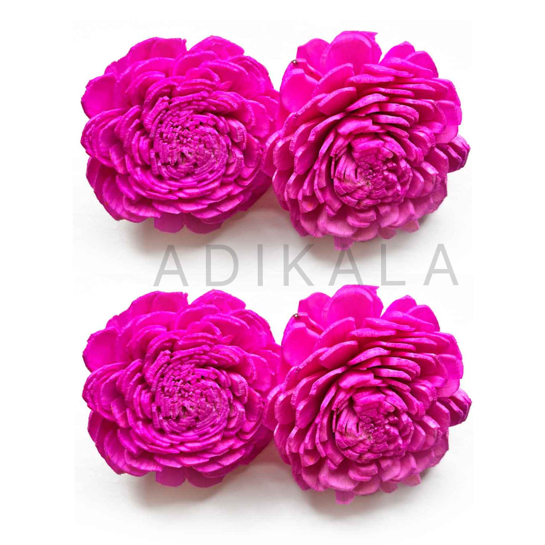 Rani Pink Sola Wood Flower Pack of 10 | Rani Pink Sola Wood Flower | Rani Pink Sola | Art Craft | Adikala Craft Store | Sola Wood
