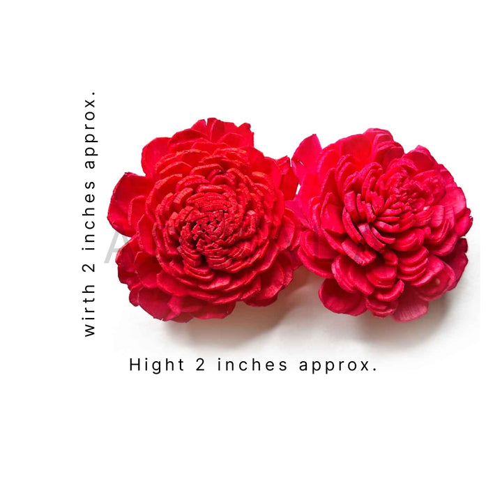 Red Sola Wood Flower Pack of 10