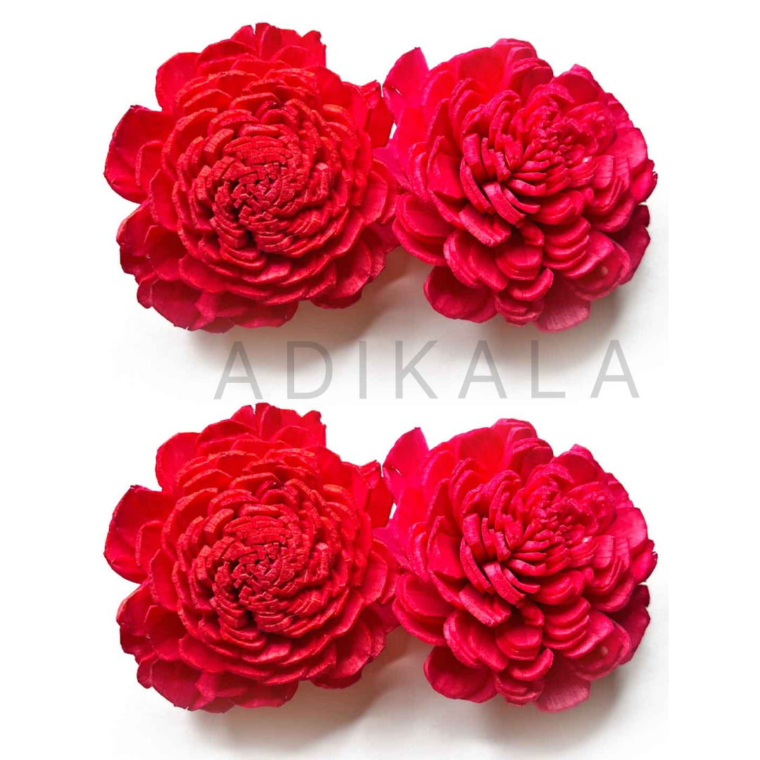 Red Sola Wood Flower Pack of 10 | Sola Wood | Red Sola | Flower Pack | Adikala Craft Store