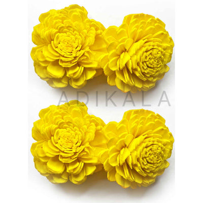 Yellow Sola Wood Flower Pack of 10 | Sola Wood | Yellow Sola Wood Flower | Adikala Craft Store | Yellow Color Sola Wood