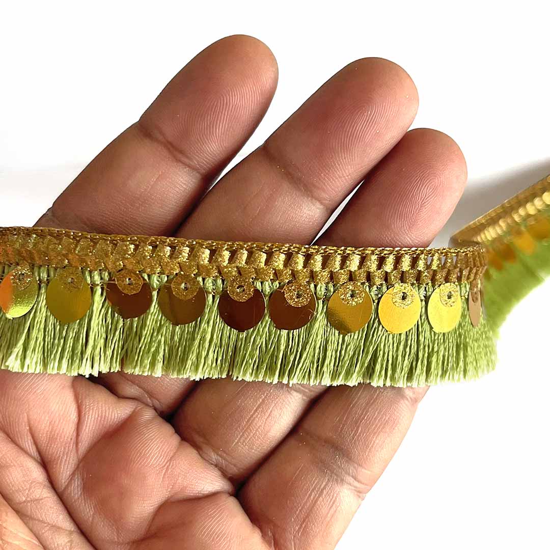 Parrot Green Color tassels | Tassels Laces For Decor | Lace For Saree Design | Lace For Suit Design | Lace For Gown Design | Lace For Decoration | Fringe Lace | Fringe Lace Tassels | Craft | Art | Adikala Craft Store | Adikala