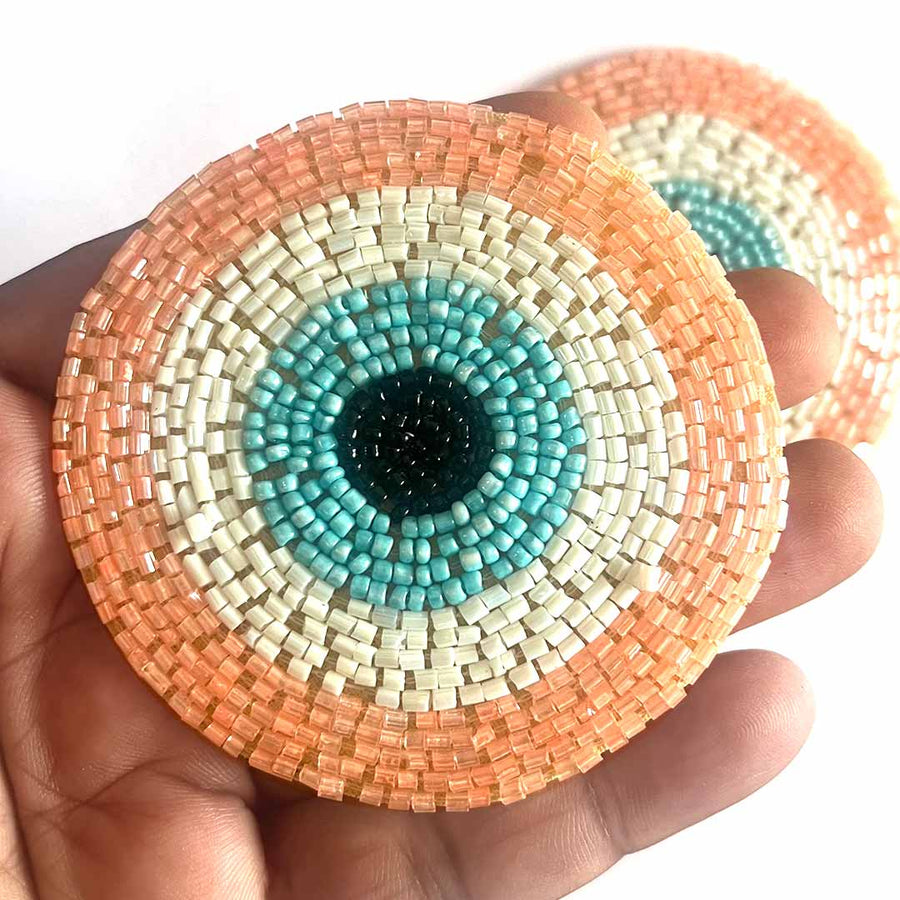 Peach Color Katdana | katdana Bandhanwar | Katdana Round Evil Eye | Booti Pack | Decorative Booti | Craft Making Product | Craft | Art | Craft making Booti  | Evil Eye | Eye Eye Booti | Booti | Decoration Essentials | Decorative Crafting Product 