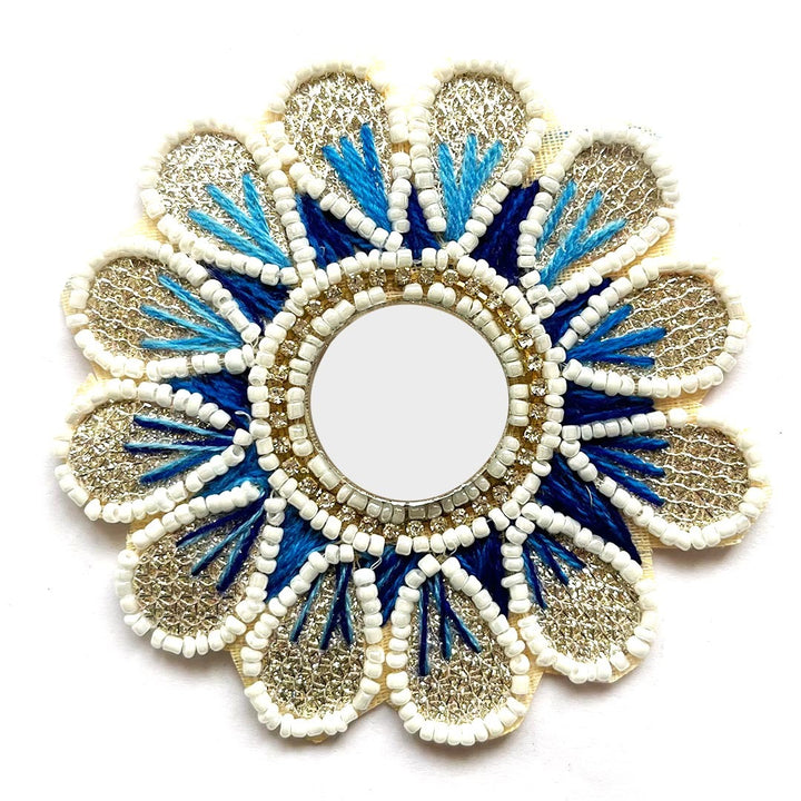 Blue Color Flower Shape Booti Pack of 4 For Toran Tealight Decoration & Festive DIY Craft