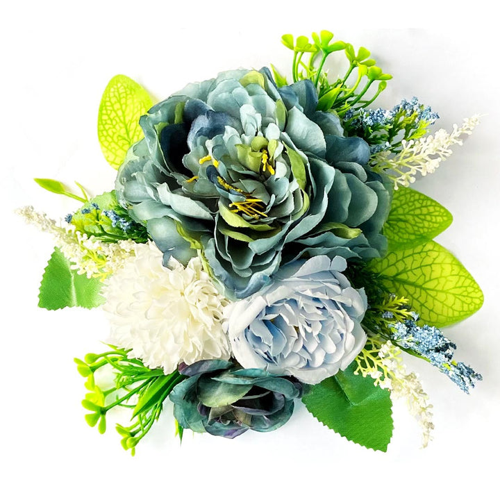 Shade Of Blue Color Broad Size Flower Bunch Pack Of 2 for Trousseau & Gift Packaging, Wedding & Festive Decoration