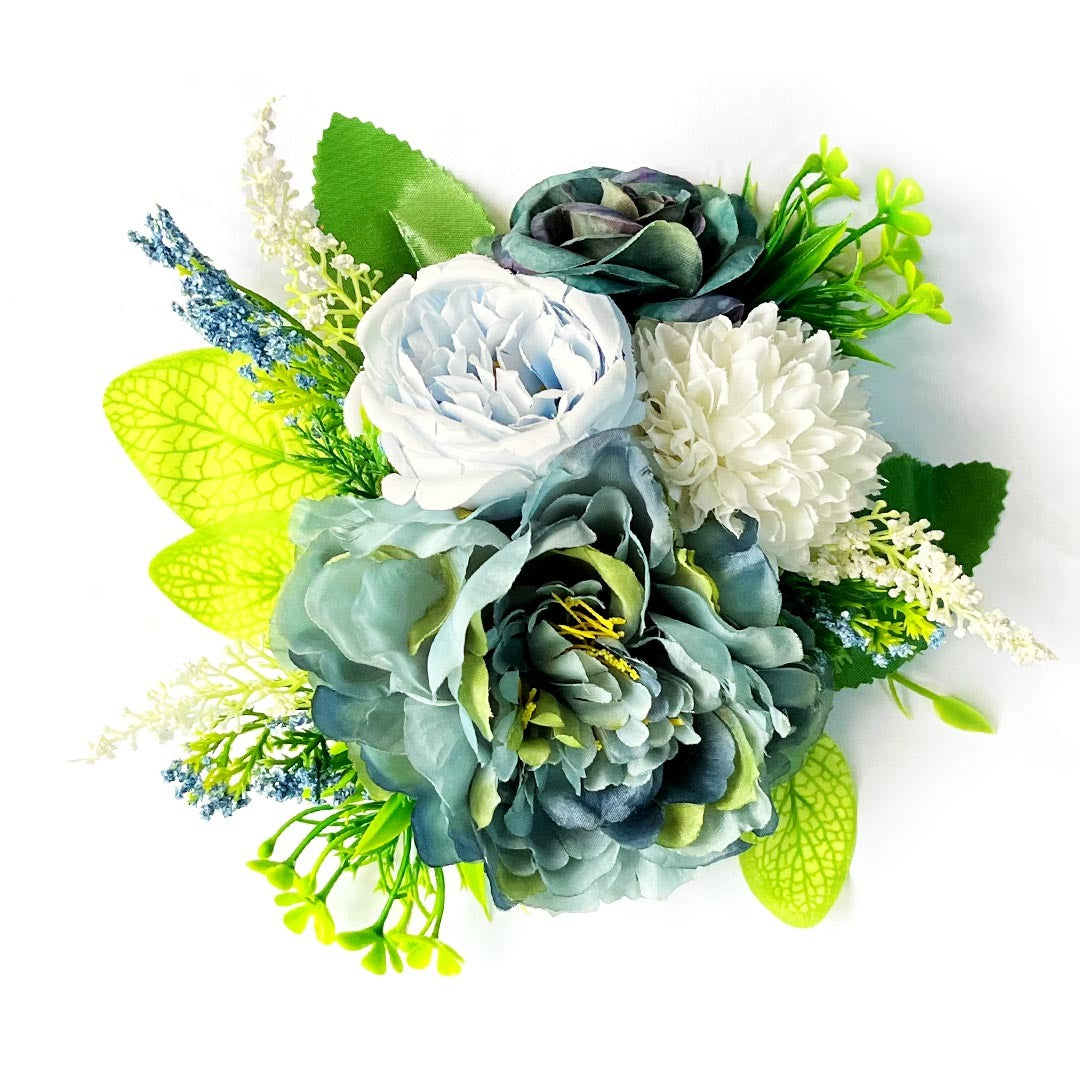 Shade Of Blue Color Broad Size Flower Bunch Pack Of 2 for Trousseau & Gift Packaging, Wedding & Festive Decoration