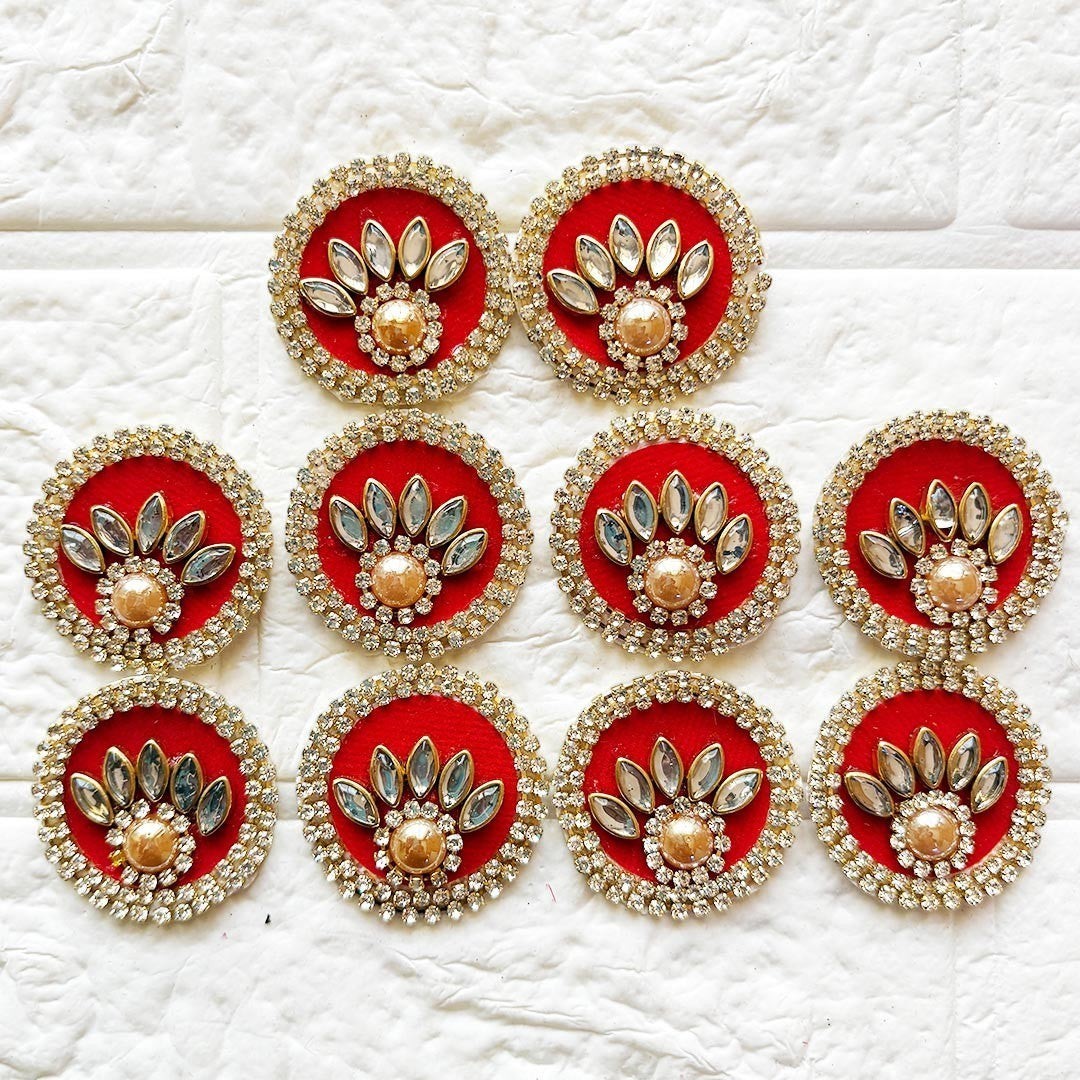 Rhinestone Round Patch Pack of 10 for Laddu Gopal Dress | DIY Craft De ...