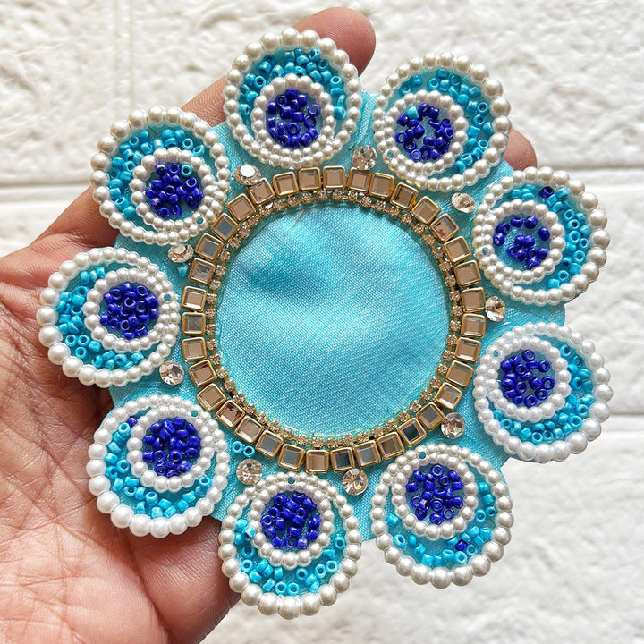 Beaded Rhinestones Flower Shape Patch Pack Of 4 For Tealight, DIY Art &amp; Crafts