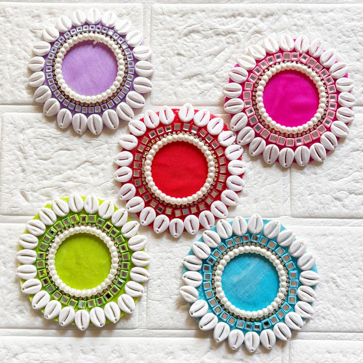 Kaudi Rhinestones Round Shape Patch Pack Of 4 For Tealight, DIY Art &amp; Crafts