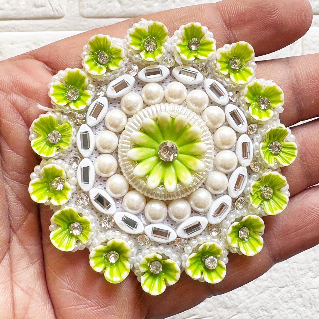 Flower Rhinestones Beads Patch Pack Of 4 For Toran, DIY Art &amp; Crafts