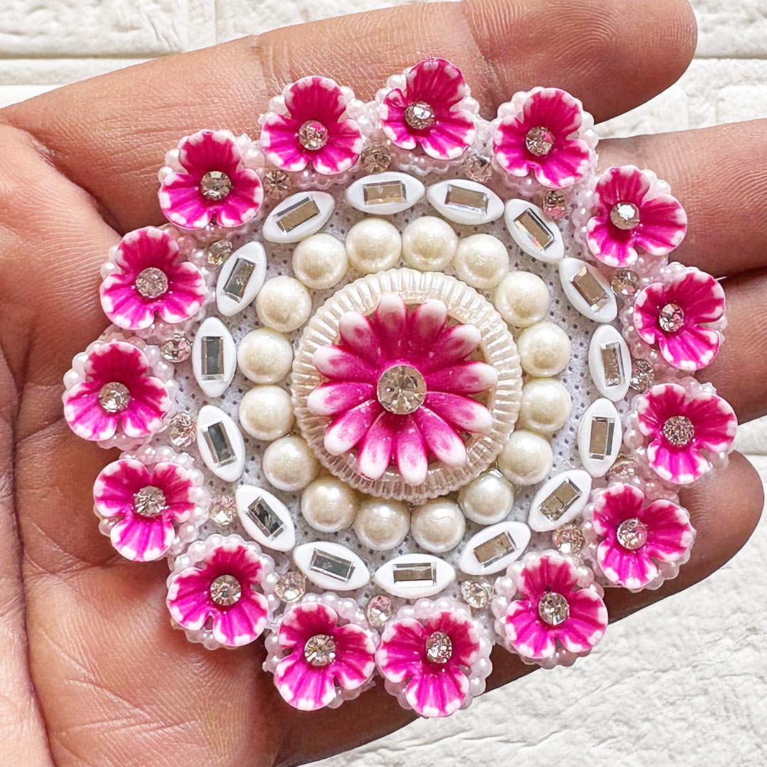 Flower Rhinestones Beads Patch Pack Of 4 For Toran, DIY Art &amp; Crafts