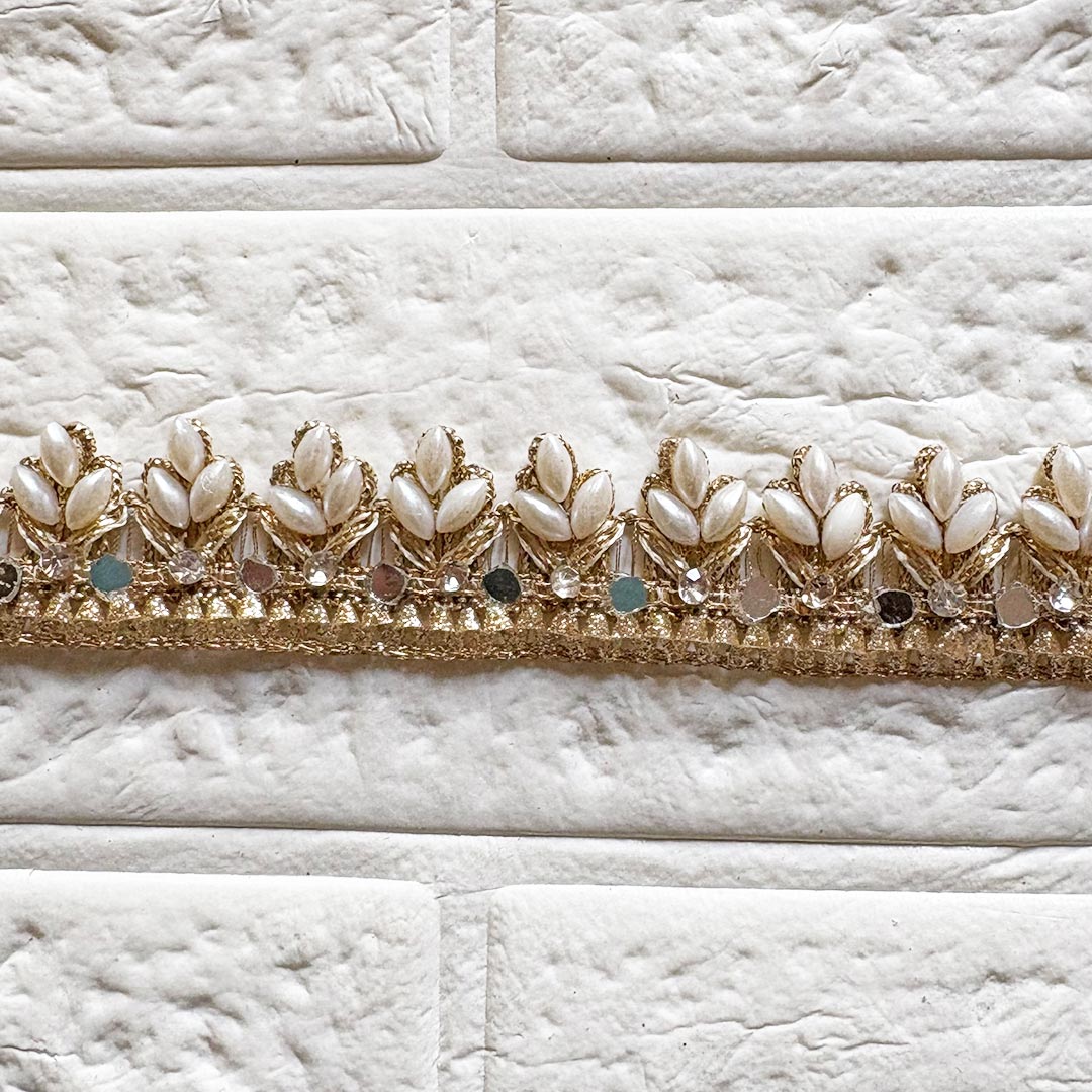 Beads and Mirror Lace for Fancy Suit, Decorative Saree and Dupatta, Luxury Lehnga